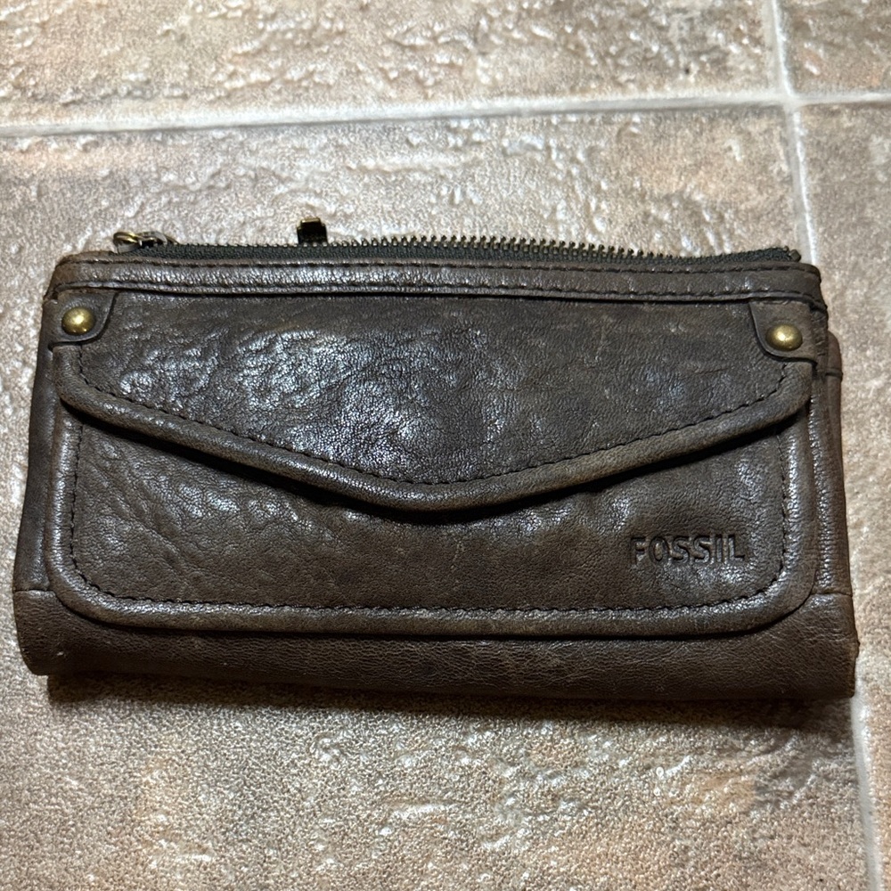 Fossil Dark Brown Leather Wallet